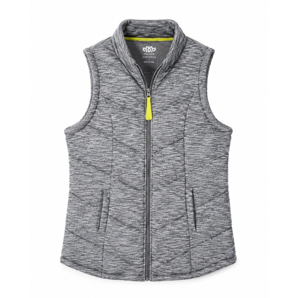 Maurices inMotion Gray Quilted Puffer Vest Women’s Large Full Zip Athletic Cozy